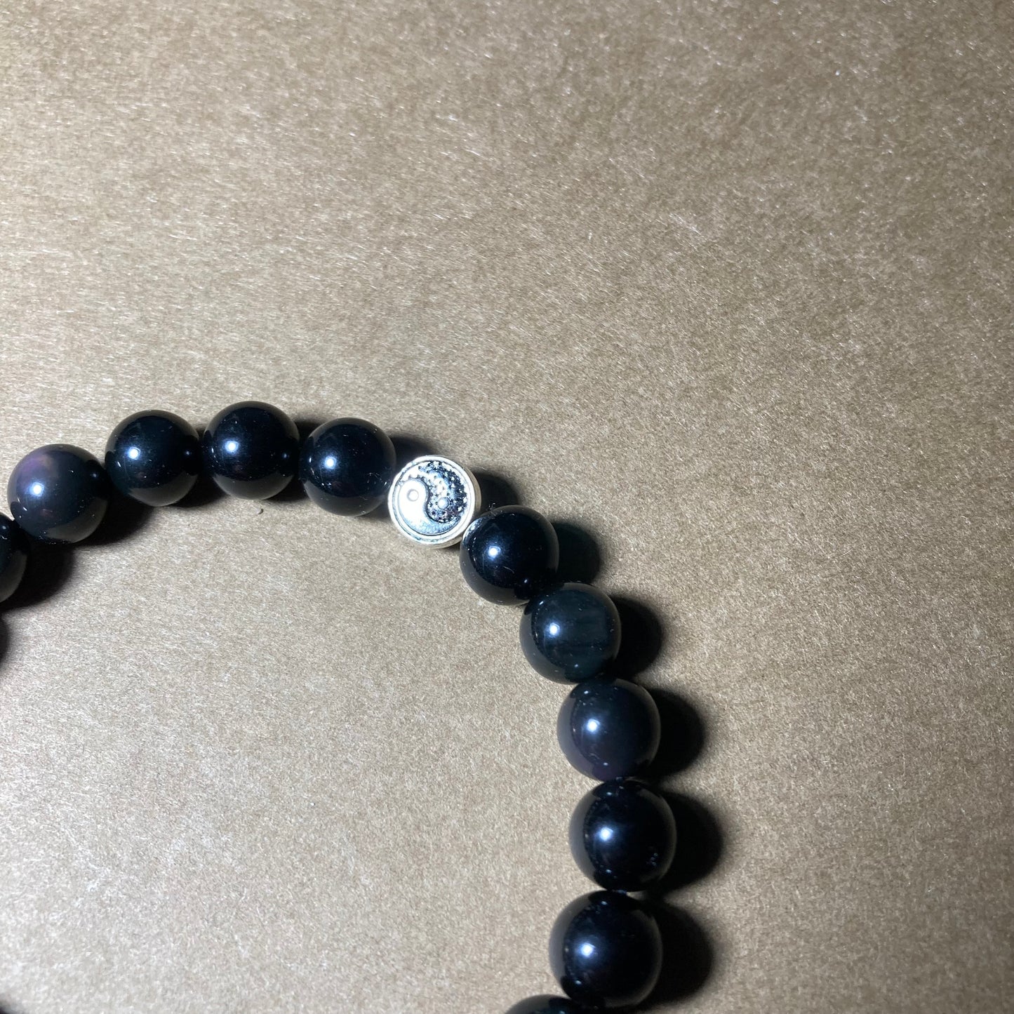 Bracelet Obsidienne Argenté