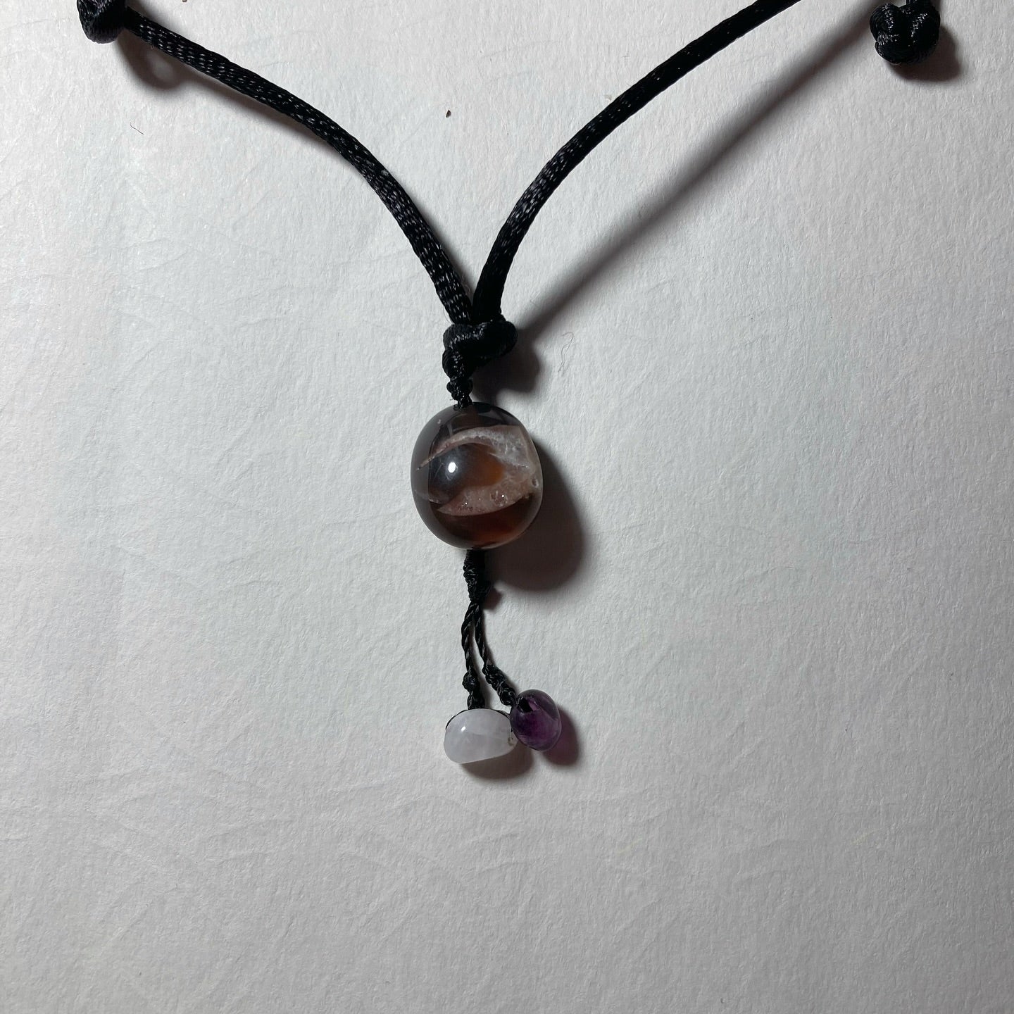 Collier Agate/Fluorine/pierre de lune