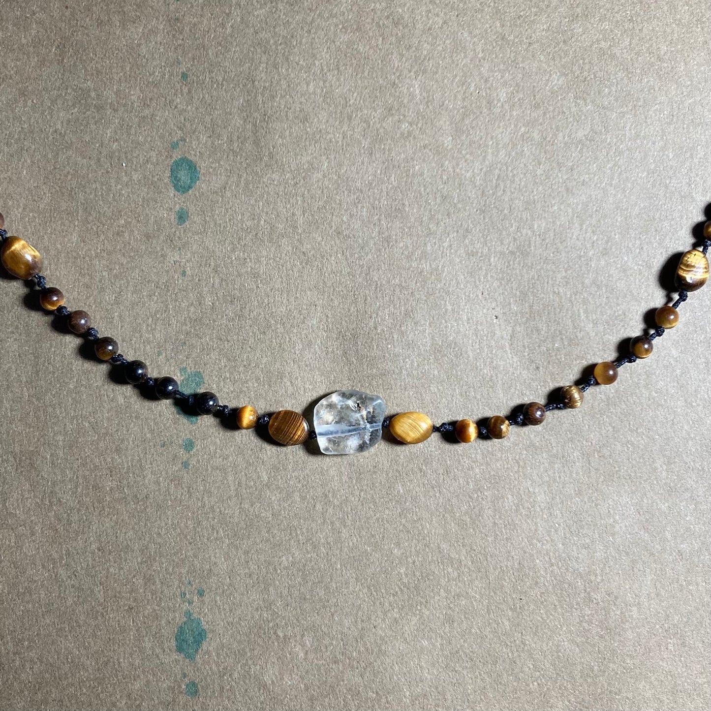 Collier Oeil de tigre/Citrine