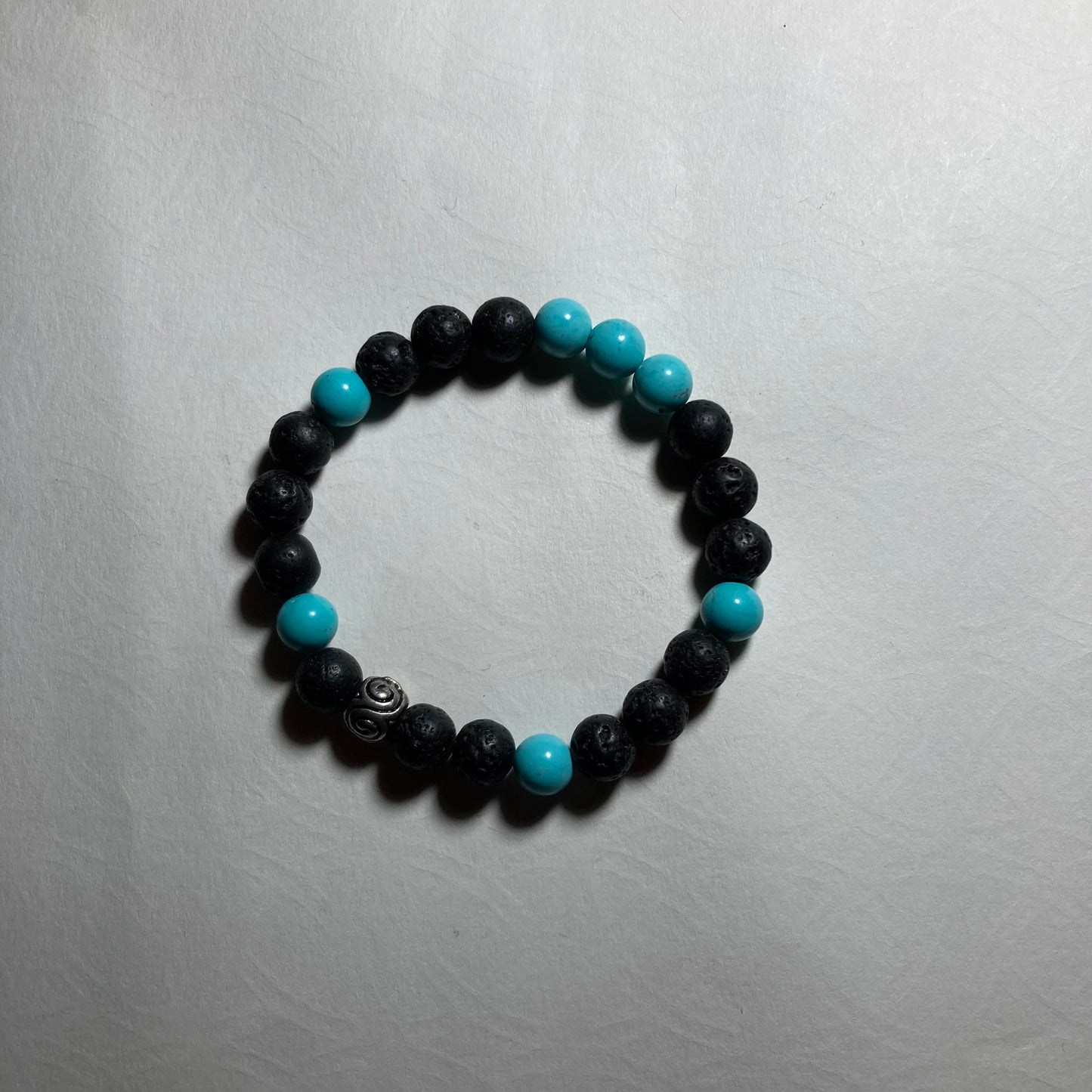 Bracelet Turquoise/Lave volcanique.