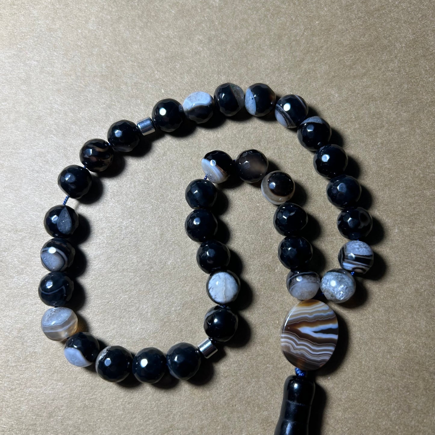 Sebha Onyx Facetté 10mm (33Pcs).