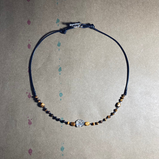 Collier Oeil de tigre/Citrine