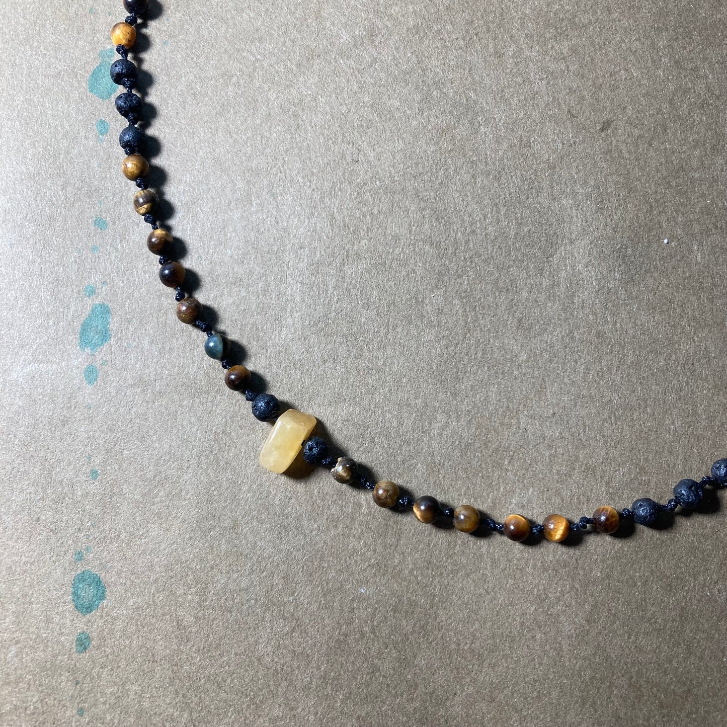 Collier Oeil de tigre/Aventurine jaune