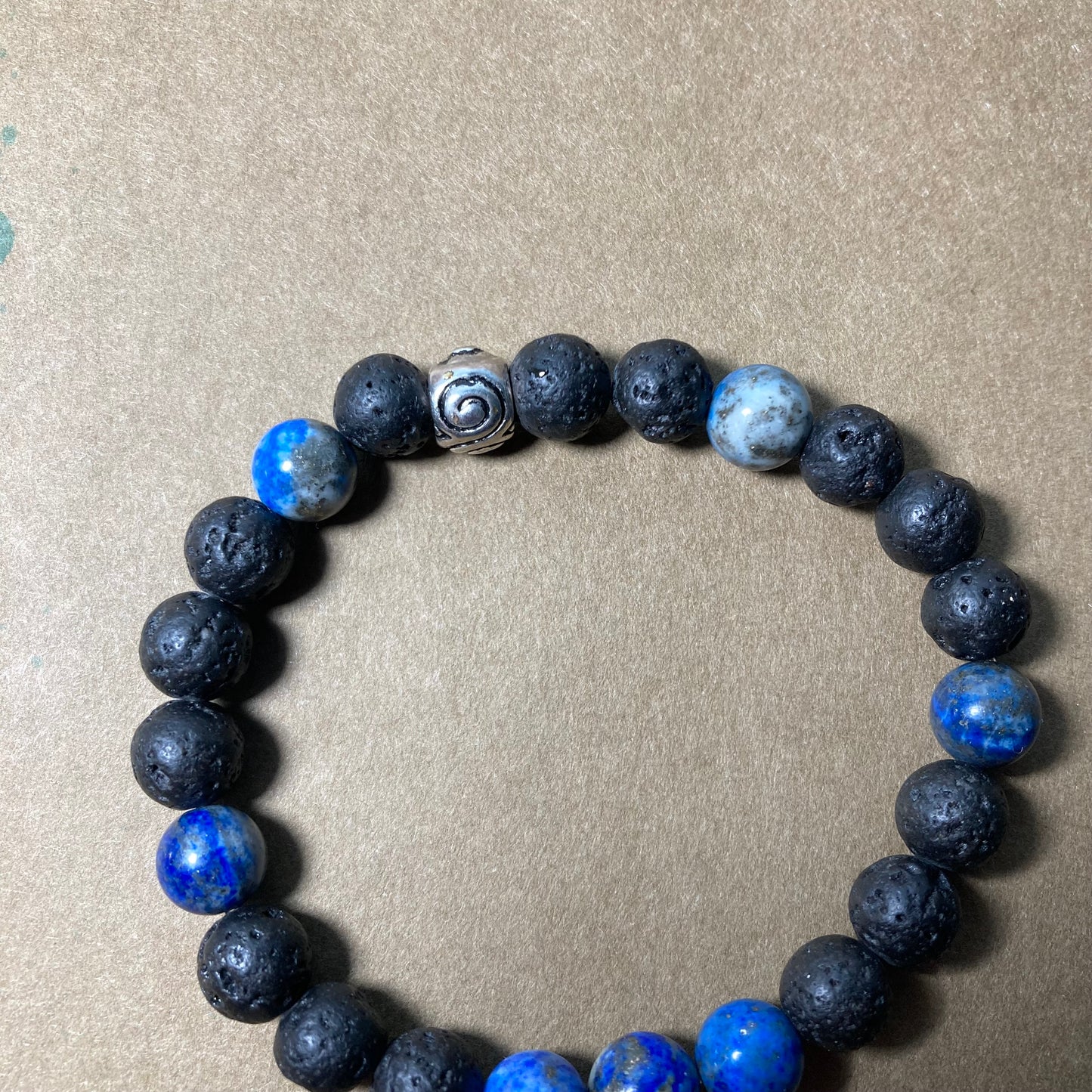 Bracelet Lapis-lazuli/Lave Volcanique