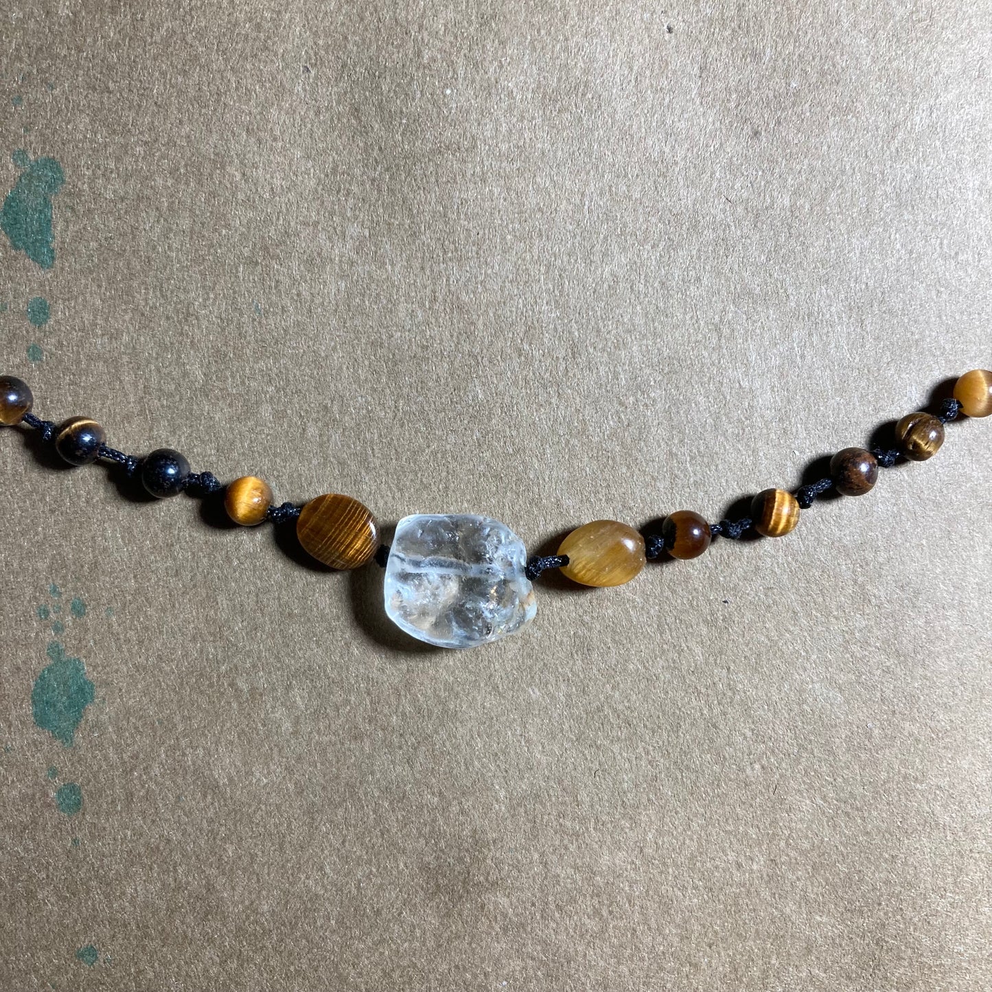 Collier Oeil de tigre/Citrine