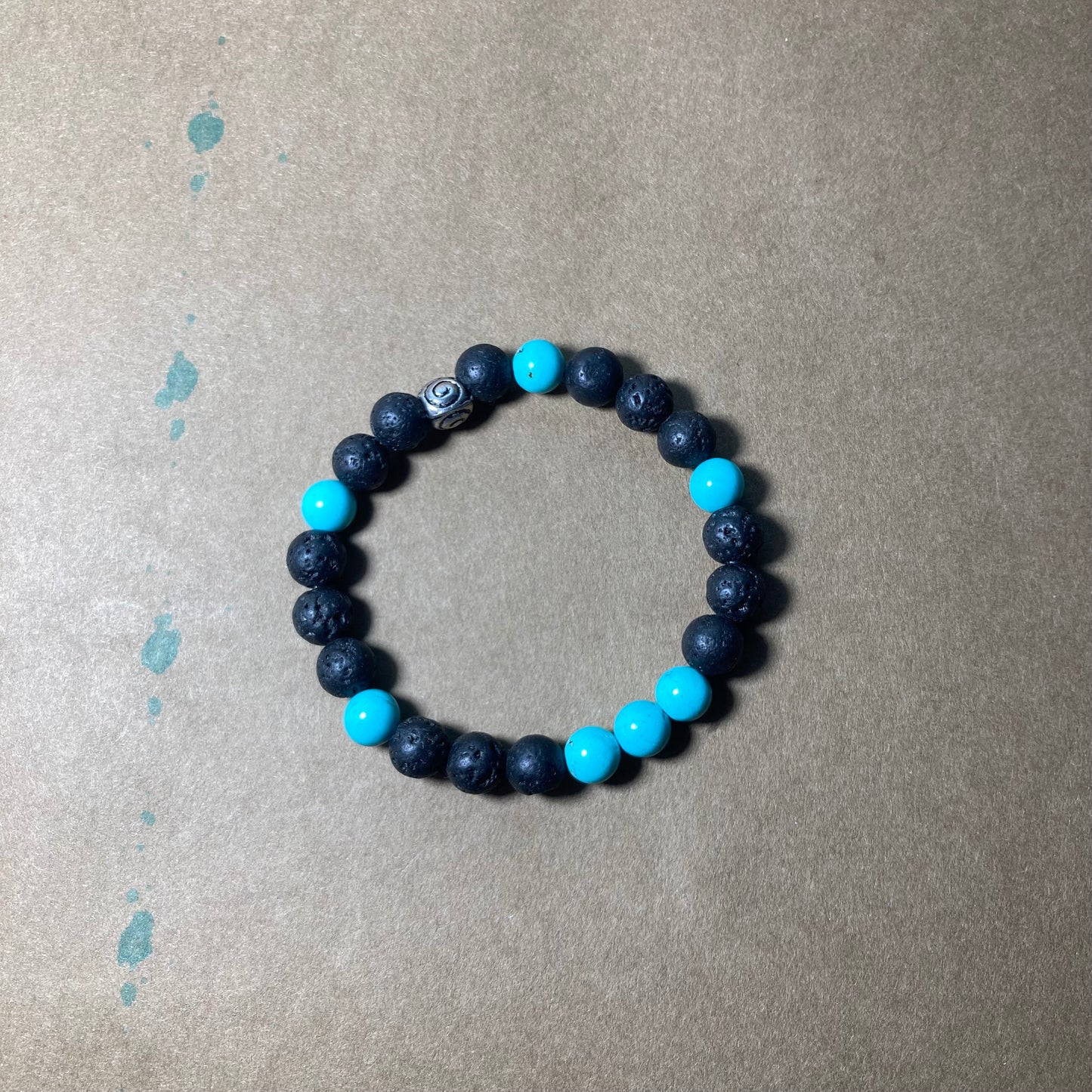 Bracelet Turquoise/Lave volcanique.