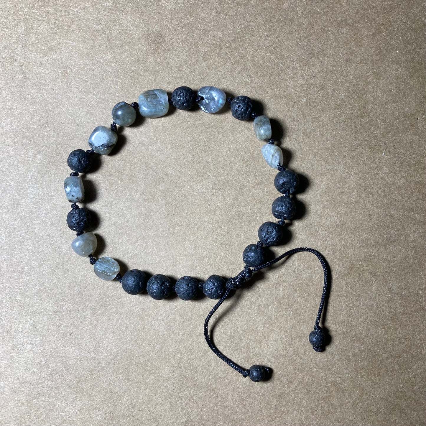 Bracelet Labradorite/Lave Volcanique