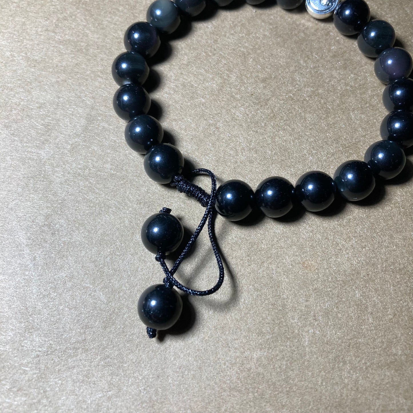 Bracelet Obsidienne Argenté