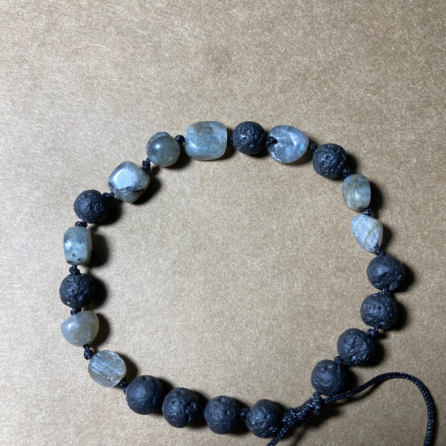 Bracelet Labradorite/Lave Volcanique